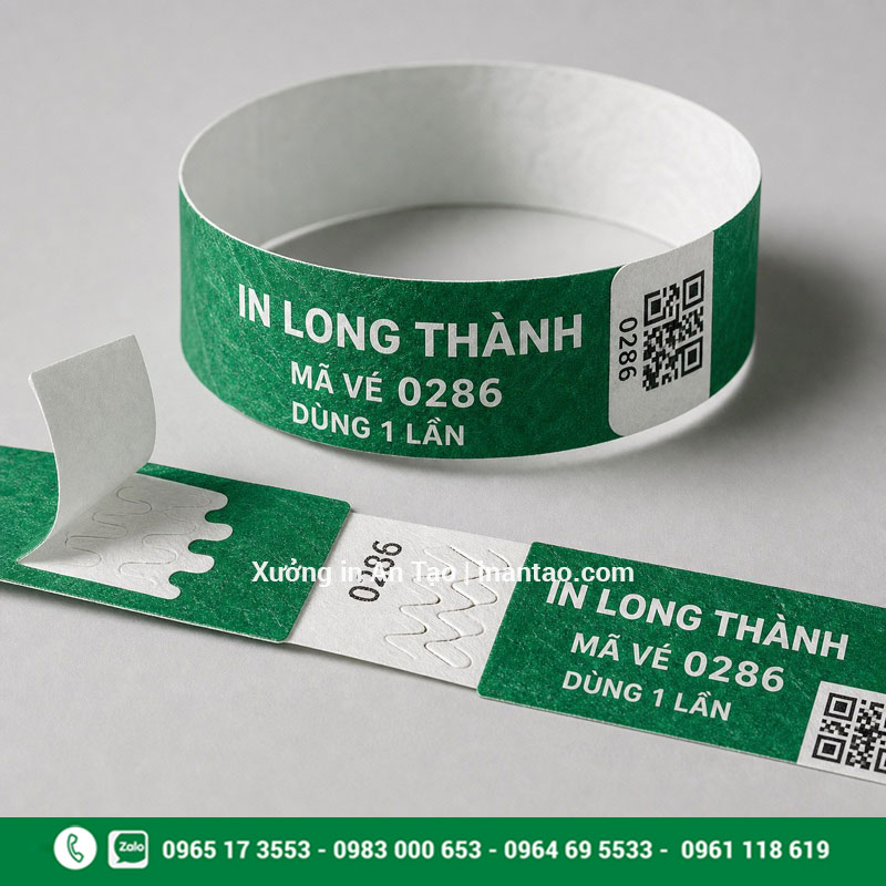 Khóa bảo mật của vòng tay giấy dùng một lần Cấu tạo vòng đeo tay bằng giấy dai có khóa dán dùng một lần