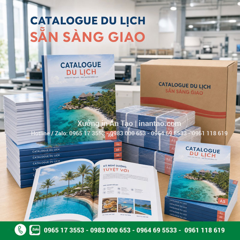 Đóng gói và giao catalogue hoàn thiện Catalogue hoàn thiện được đóng gói sẵn sàng giao