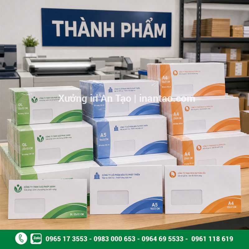 Bao thư thành phẩm được phân loại và đóng gói Đóng gói thành phẩm in bao thư A4 A5 22x12 chuẩn bị giao