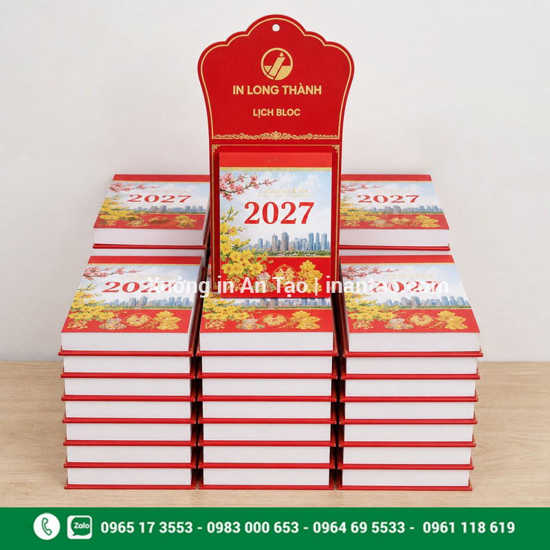 In lịch bloc giá rẻ theo số lượng Lô lịch bloc in đồng đều dành cho đơn hàng số lượng lớn