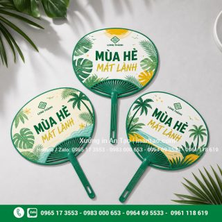 In quạt theo yêu cầu đẹp, in quạt nhựa quảng cáo tại inlongthanh.com