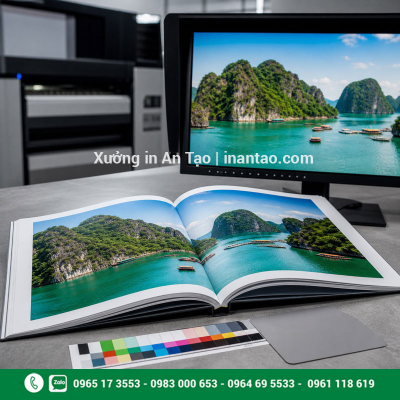 Kiểm màu trước khi in photobook Kiểm tra màu ảnh trên màn hình và trang photobook trước khi sản xuất