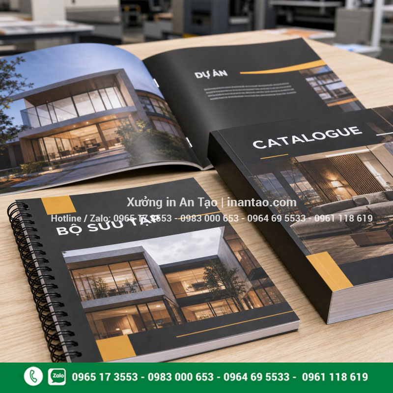 Lựa chọn kiểu đóng cuốn catalogue Các kiểu đóng cuốn catalogue bấm kim keo gáy và lò xo