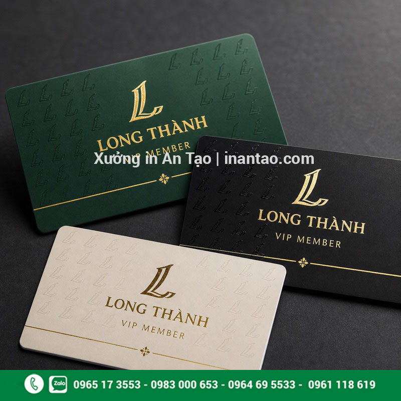 Mẫu thẻ nhựa VIP cao cấp Mẫu thẻ nhựa VIP PVC cán mờ ép nhũ vàng cao cấp