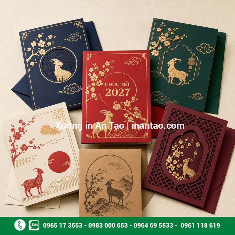 Các mẫu thiệp chúc Tết đẹp năm 2027 Bộ mẫu thiệp chúc Tết đẹp nhiều phong cách cho doanh nghiệp