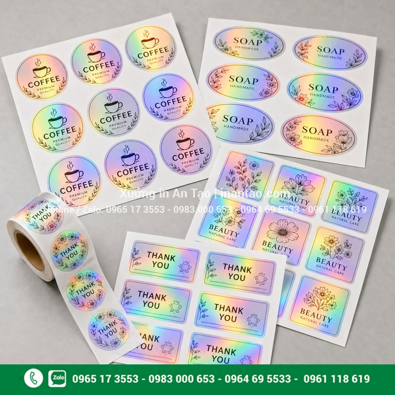 Mẫu tem 7 màu thường thành phẩm Tem 7 màu thường in logo và nhãn sản phẩm tại inlongthanh.com