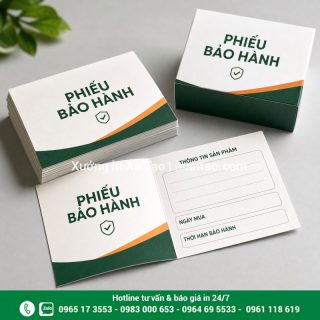 In phiếu bảo hành giá rẻ, thiết kế theo yêu cầu tại TPHCM