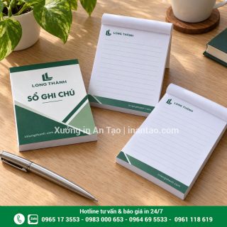 In sổ note theo yêu cầu, thiết kế logo riêng tại In Long Thành