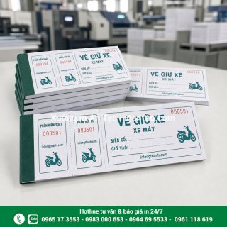 In vé giữ xe giá rẻ tại HCM, có số nhảy theo yêu cầu
