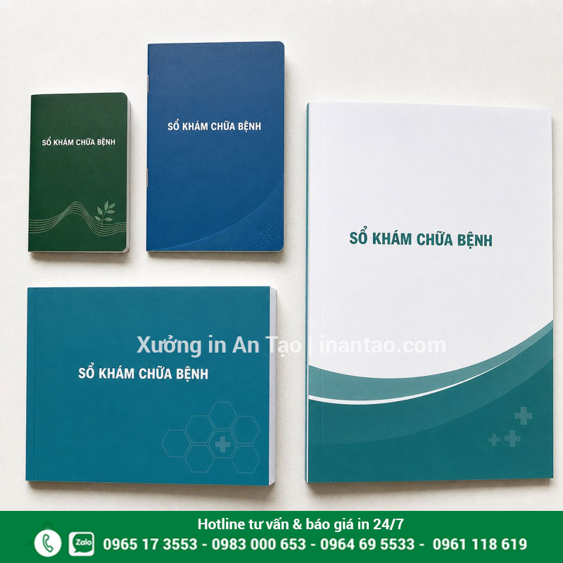 So sánh kích thước sổ khám chữa bệnh theo nhu cầu Các kích thước và kiểu đóng sổ khám chữa bệnh