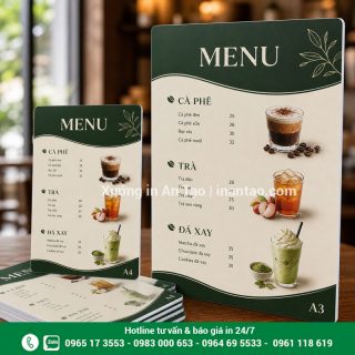 Menu formex bền đẹp, chống nước, in theo yêu cầu